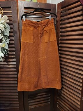 Marc Jacobs Burnt Orange Corduroy A-Line Skirt